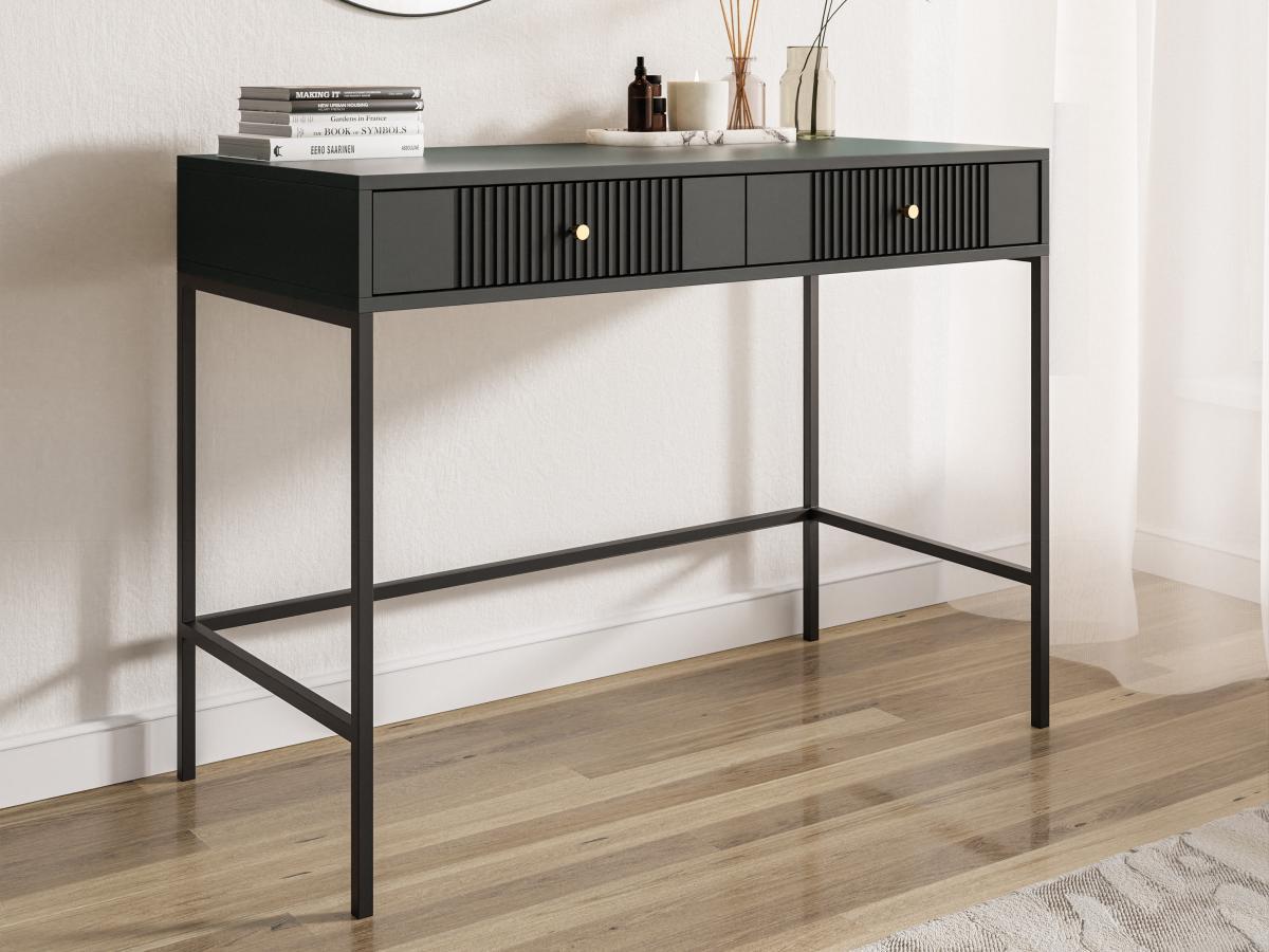 Vente-unique  Console avec 2 tiroirs en MDF - Noir - DEMASIA 