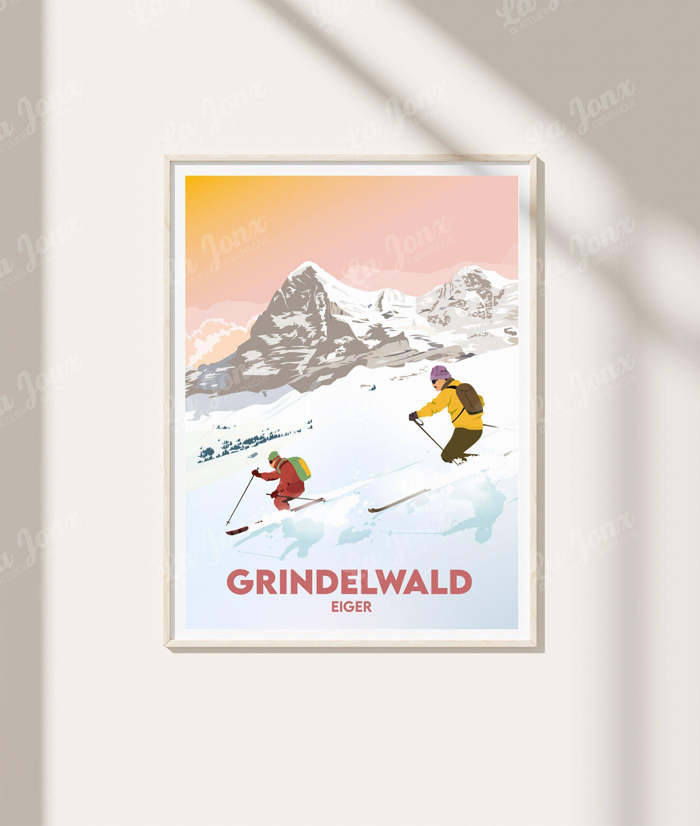 La-Jonx Affiche de Grindelwald - Eiger  