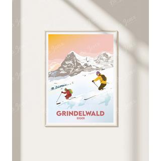 La-Jonx Affiche de Grindelwald - Eiger  
