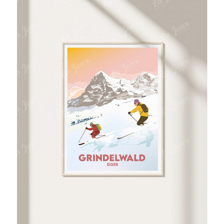 La-Jonx Affiche de Grindelwald - Eiger  