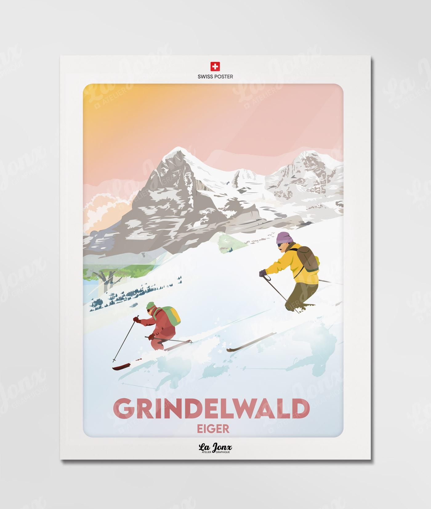 La-Jonx Affiche de Grindelwald - Eiger  