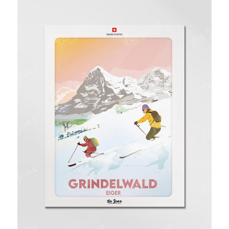 La-Jonx Affiche de Grindelwald - Eiger  