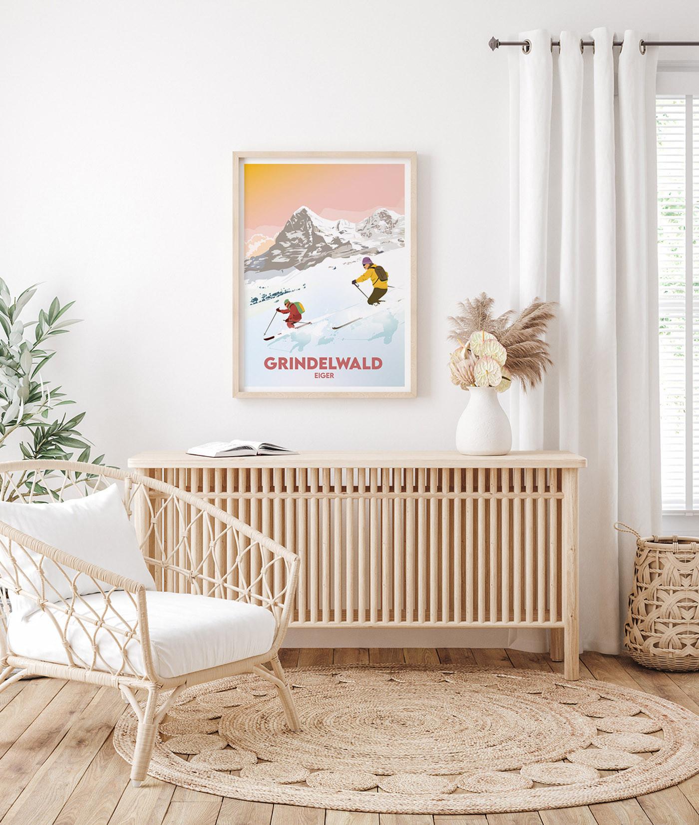 La-Jonx Affiche de Grindelwald - Eiger  