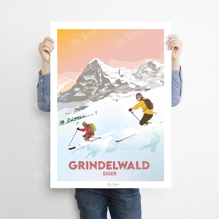 La-Jonx Affiche de Grindelwald - Eiger  
