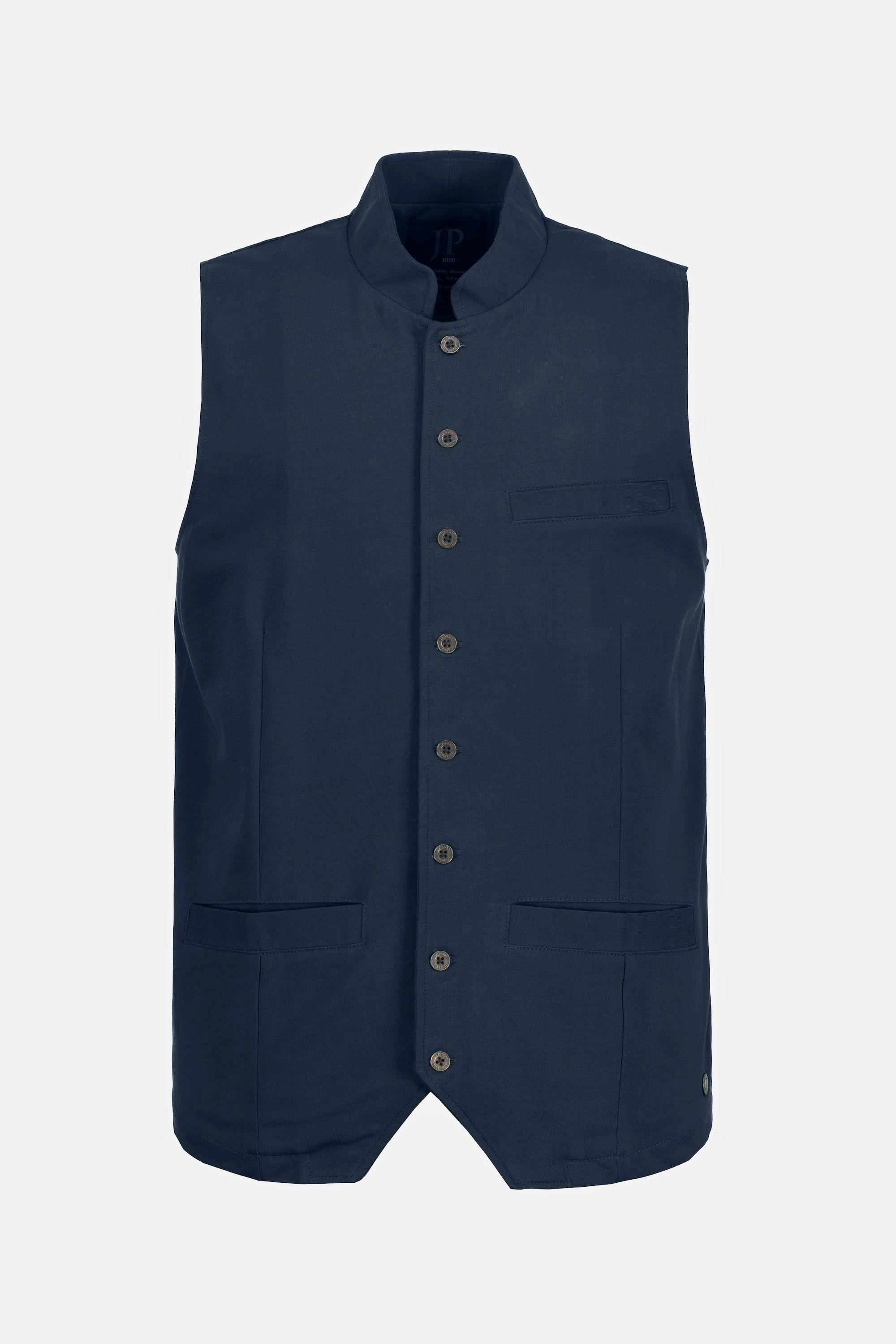 JP1880  Gilet en molleton, style traditionnel bavarois. Col droit et broderie 