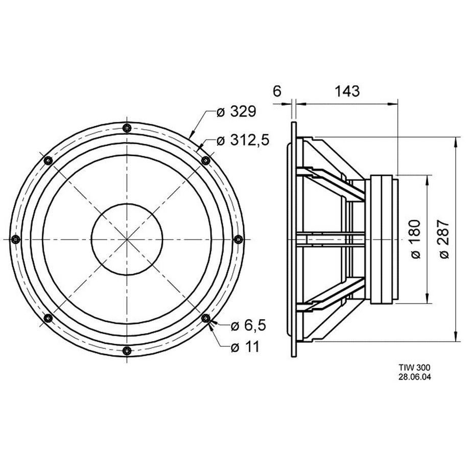 Visaton  Visaton TIW 300 300 W 1 Stück(e) Woofer-Lautsprecher-Treiber 