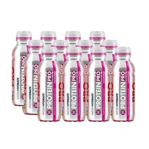 GladiatorFit  Boisson protéinée Hydrate Pro 500ml WOW (lot de 12) | Fruits rouges 