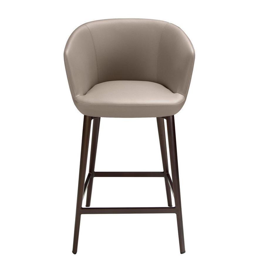 ANGEL CERDA Grauer Kunstlederhocker  