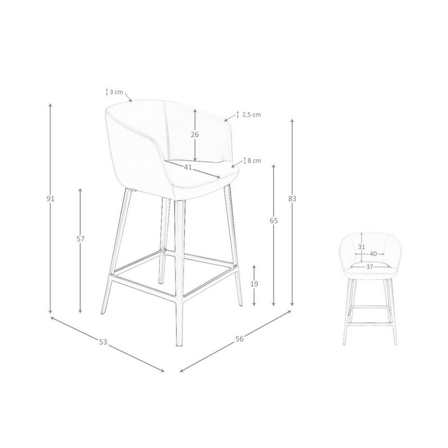 ANGEL CERDA Grauer Kunstlederhocker  