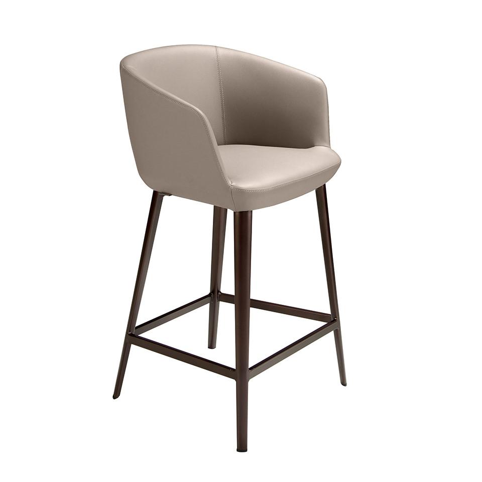 ANGEL CERDA Tabouret en similie cuir gris  