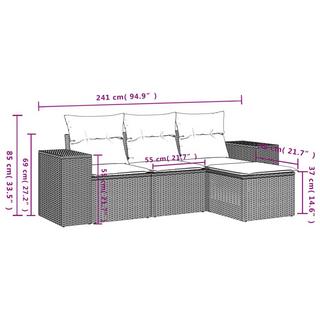 VidaXL Ensemble de canapés de jardin rotin synthétique  