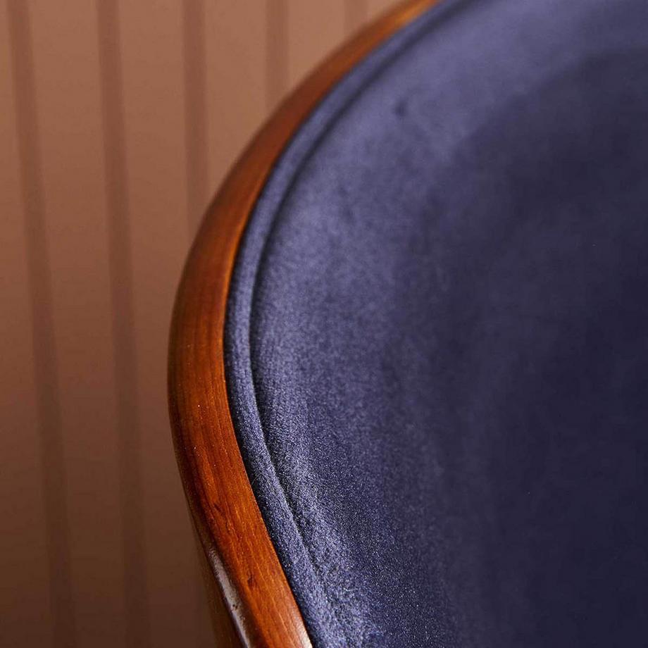 Calicosy Chaise finition noyer avec assise en velours - Mannix  