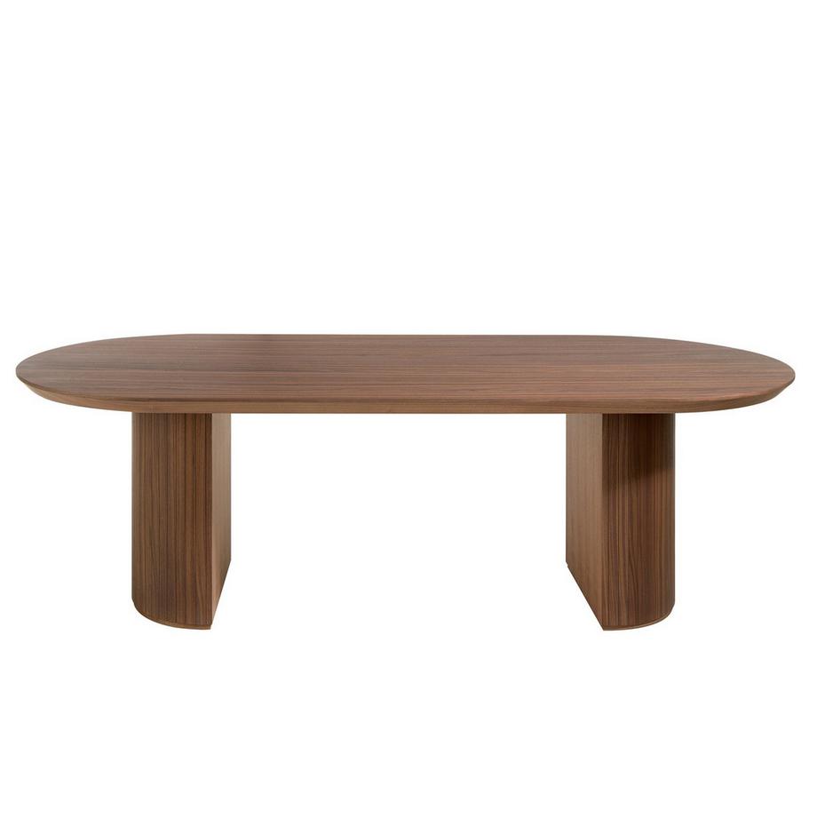 ANGEL CERDA Table à manger demi-pointe ovale noyer  