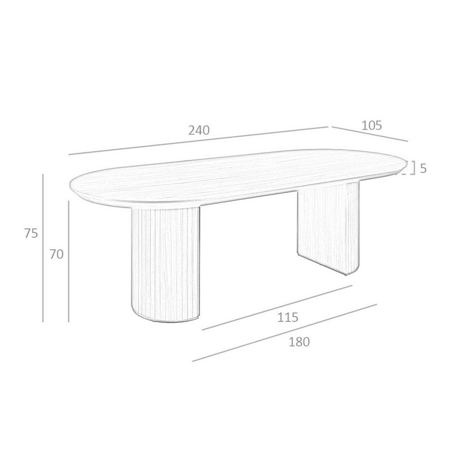ANGEL CERDA Table à manger demi-pointe ovale noyer  