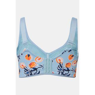 Ulla Popken  Soutien-gorge de maintien sans armatures, imprimé pêches - bonnet C-F 