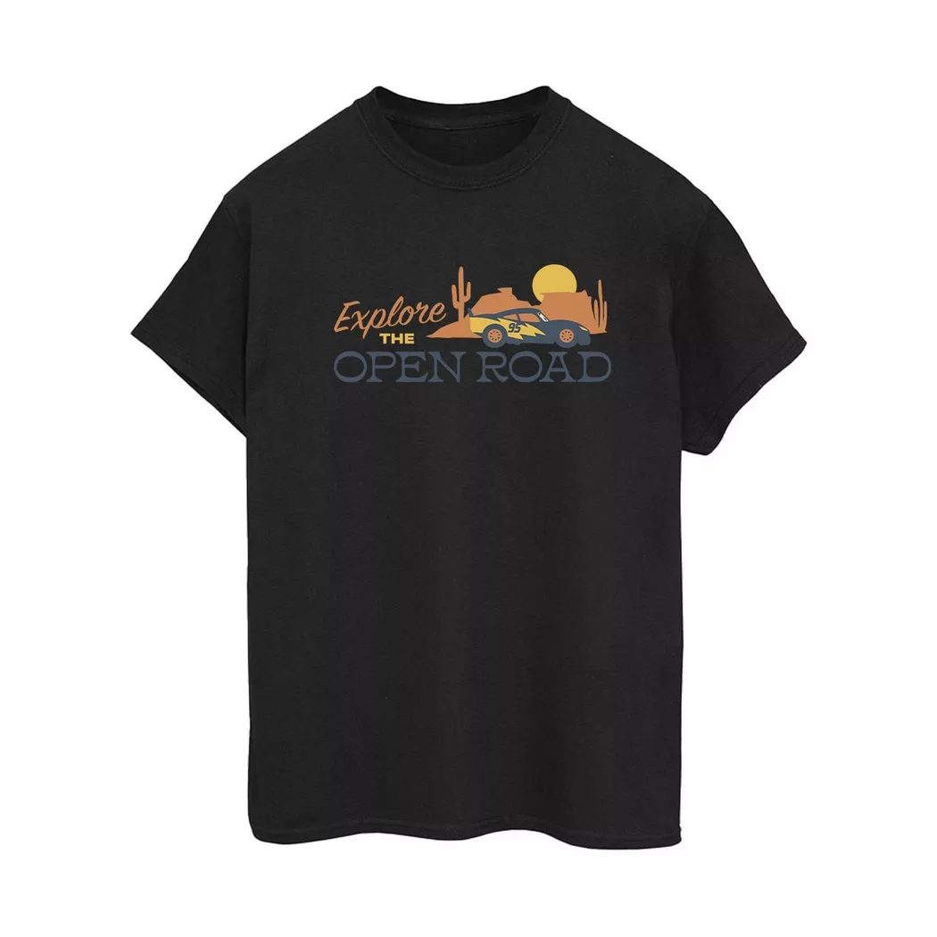 Disney - Cars Explore The Open Road TShirt, für Damen, Schwarz, Größe XL