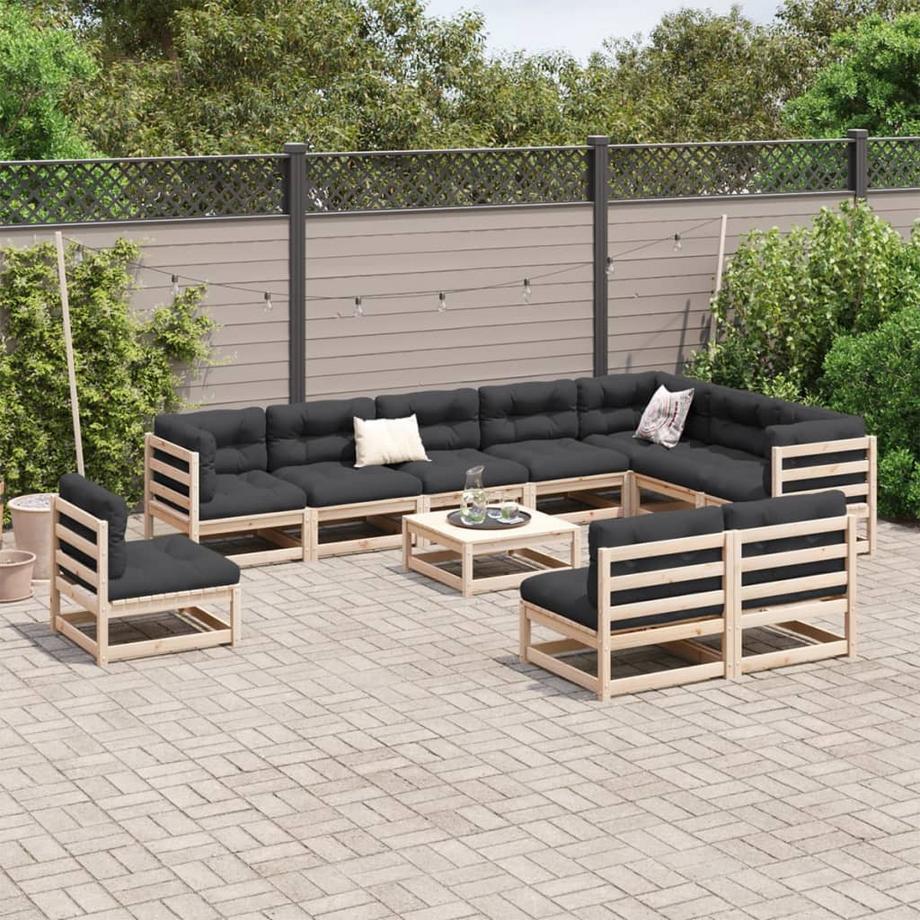 VidaXL Salon de jardin bois de pin  