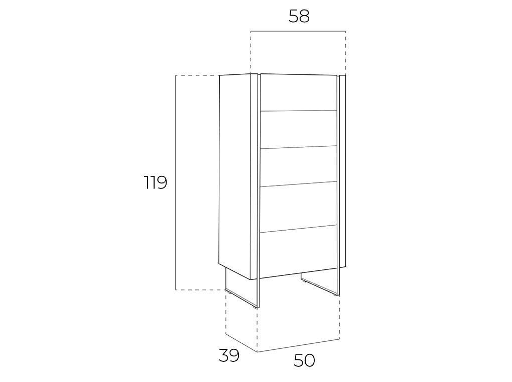 ANGEL CERDA Schubladenschrank aus Walnuss und Glas  