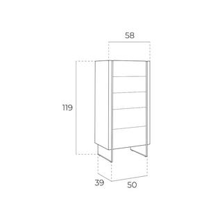 ANGEL CERDA Schubladenschrank aus Walnuss und Glas  