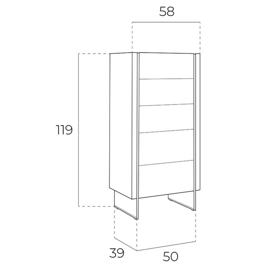 ANGEL CERDA Chiffonnier noyer et verre trempé  