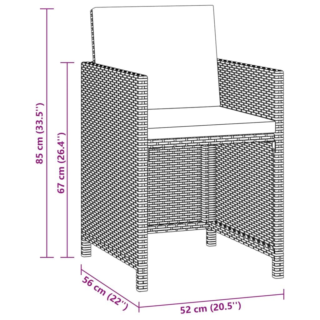 VidaXL Ensemble de salle à manger de jardin rotin synthétique  