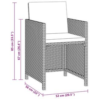 VidaXL Ensemble de salle à manger de jardin rotin synthétique  