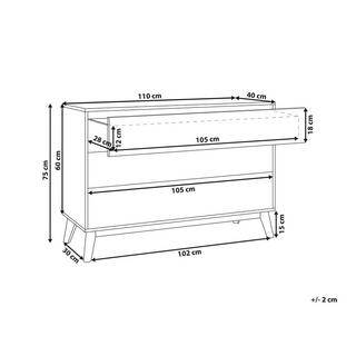 Beliani Commode à 3 tiroirs en Panneau de particules de bois Traditionnel SARDIS  