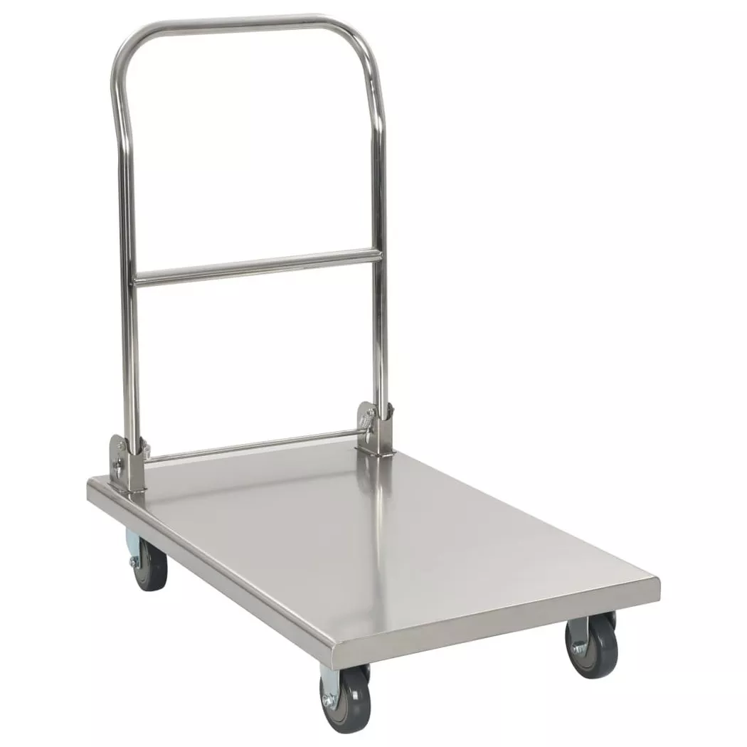 VidaXL - Chariot à plateforme métal, One Size, Argent