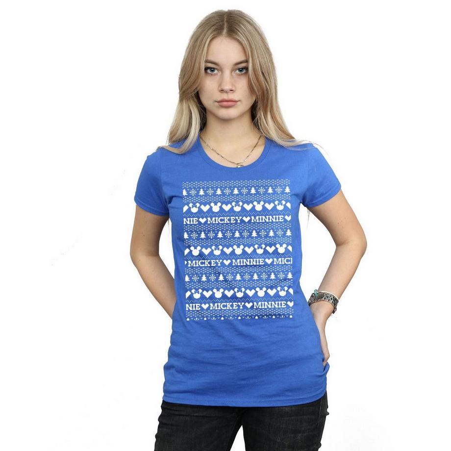 Disney Mickey Minnie T-Shirt Imprimé Noël  