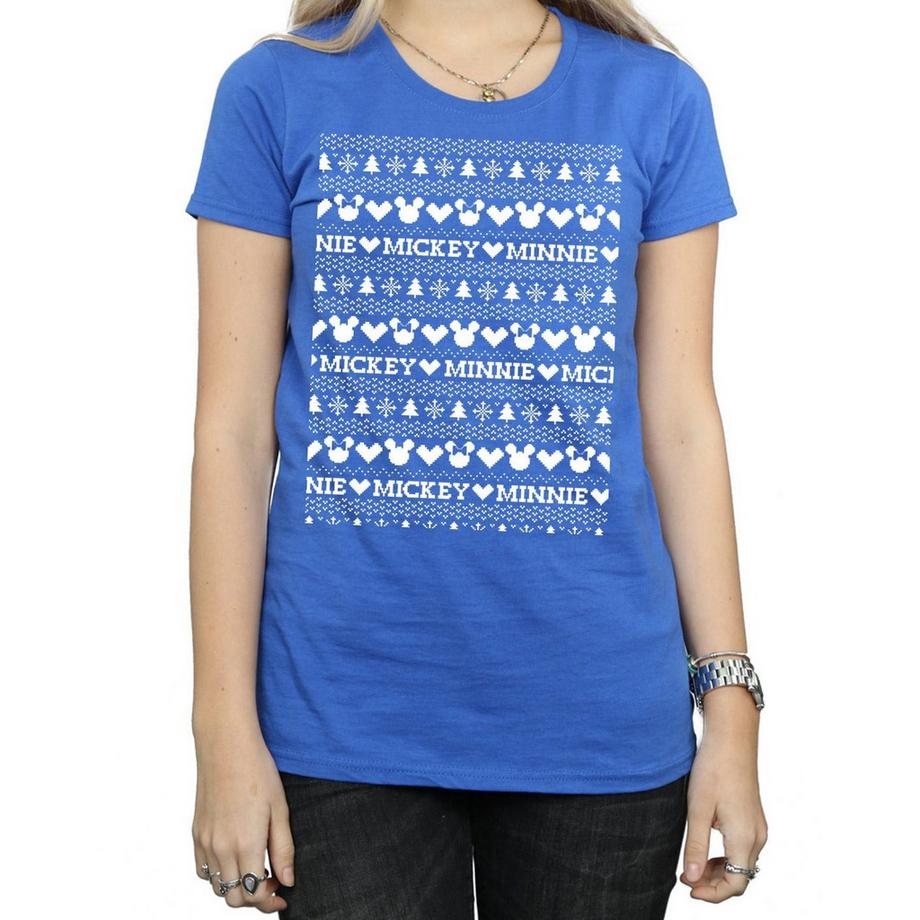 Disney Mickey Minnie T-Shirt Imprimé Noël  