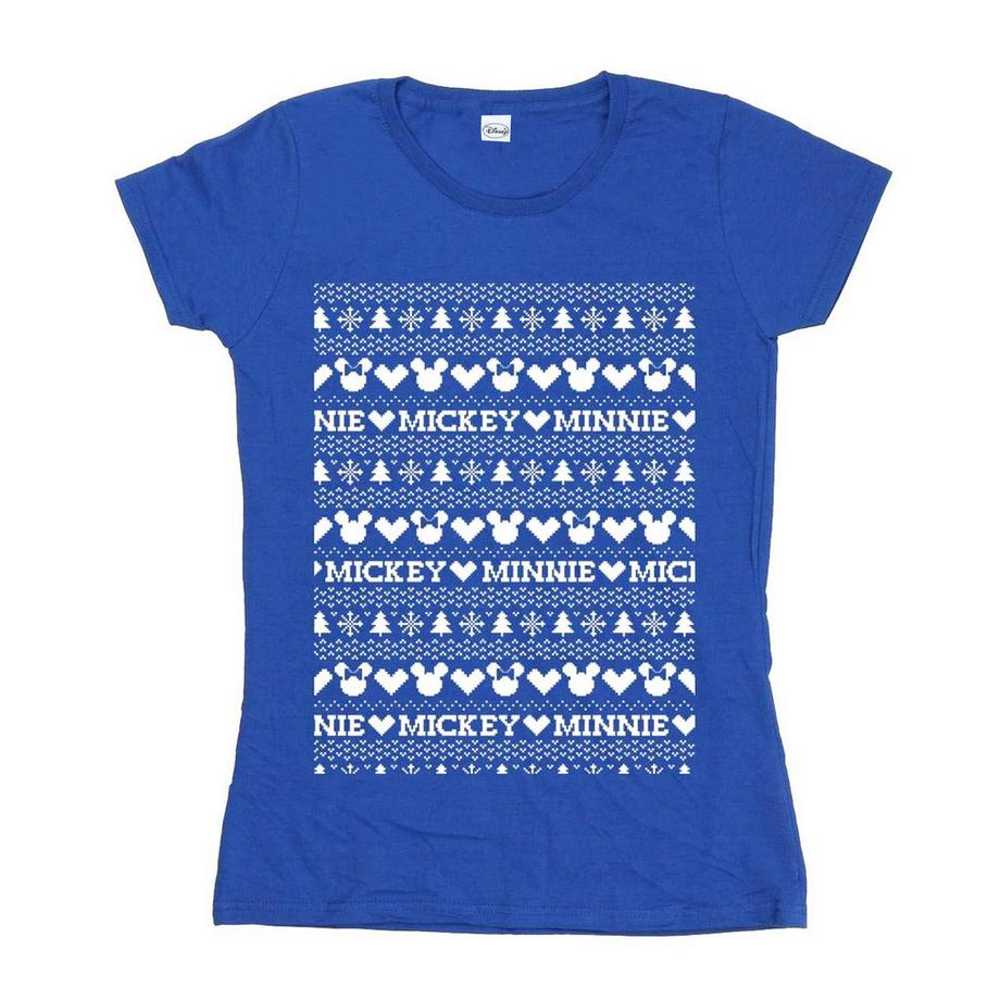 Disney Mickey Minnie T-Shirt Imprimé Noël  