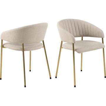 Chaise de salle à manger avec accoudoirs Annecy beige (1 pièce)