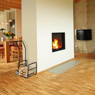 B2X Carrello per legna da ardere con cesto per legna da ardere  