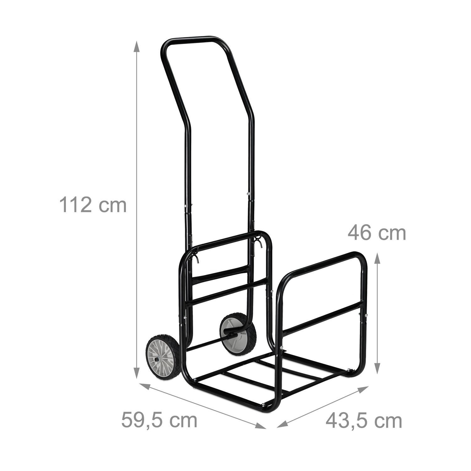 B2X Carrello per legna da ardere con cesto per legna da ardere  