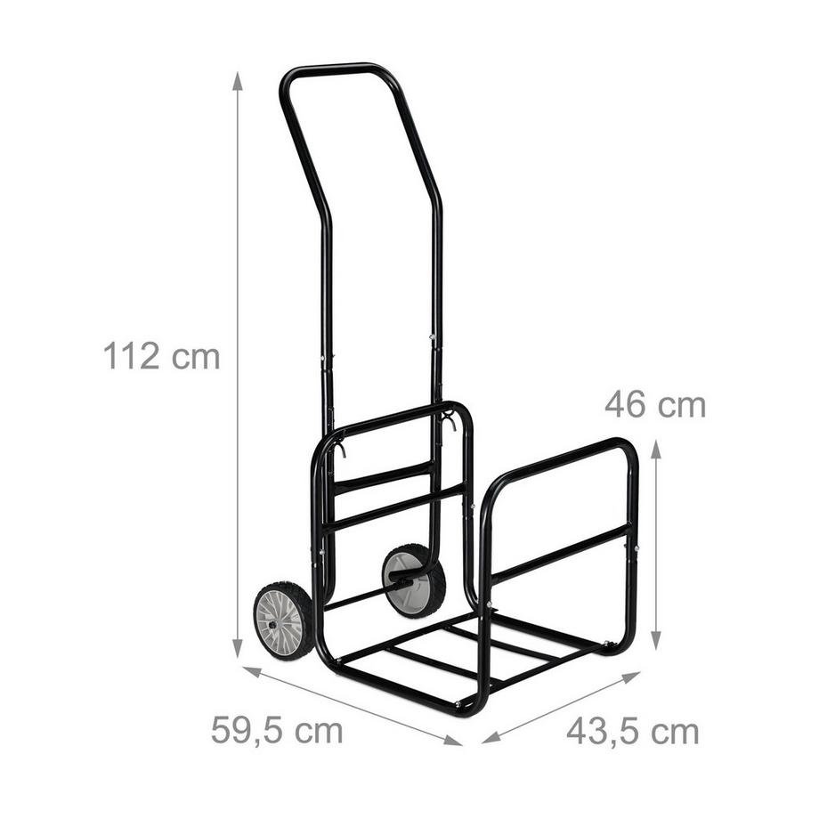 B2X Carrello per legna da ardere con cesto per legna da ardere  