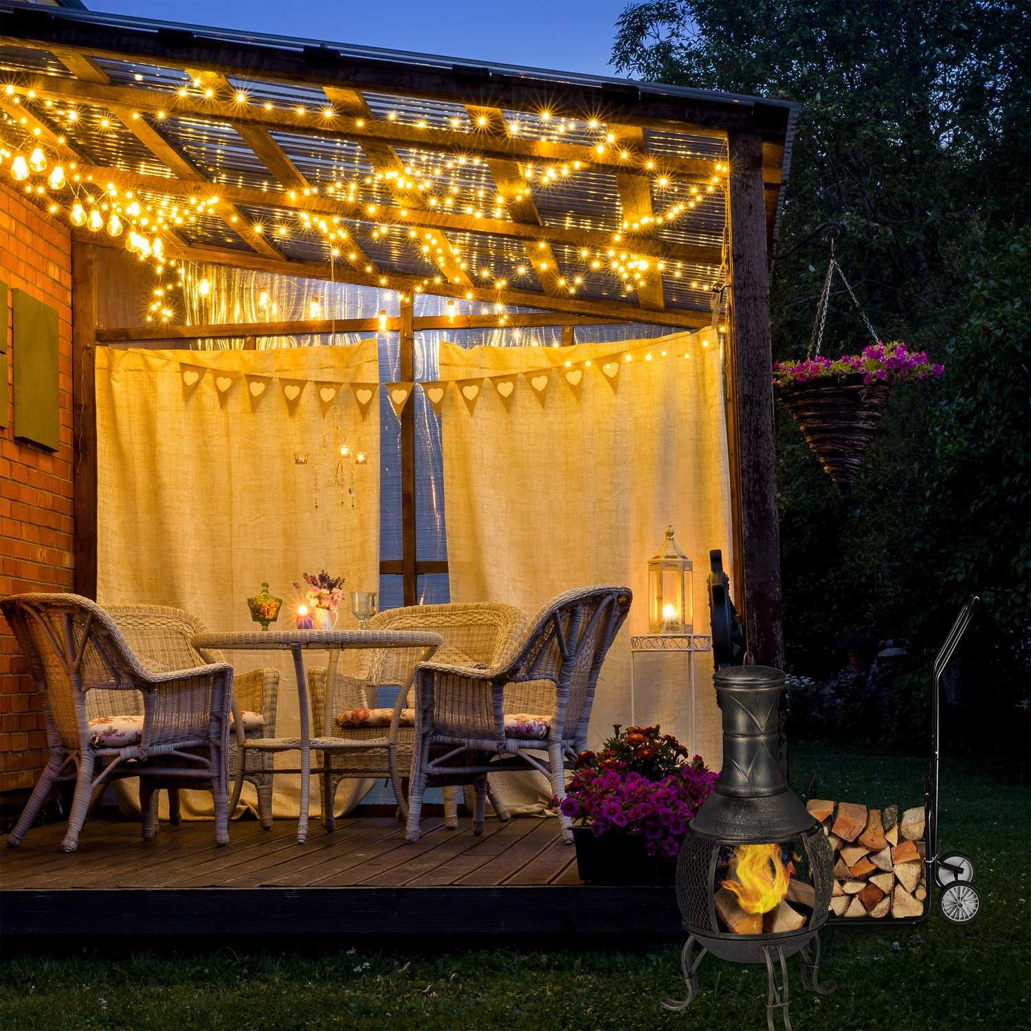 B2X Carrello per legna da ardere con cesto per legna da ardere  