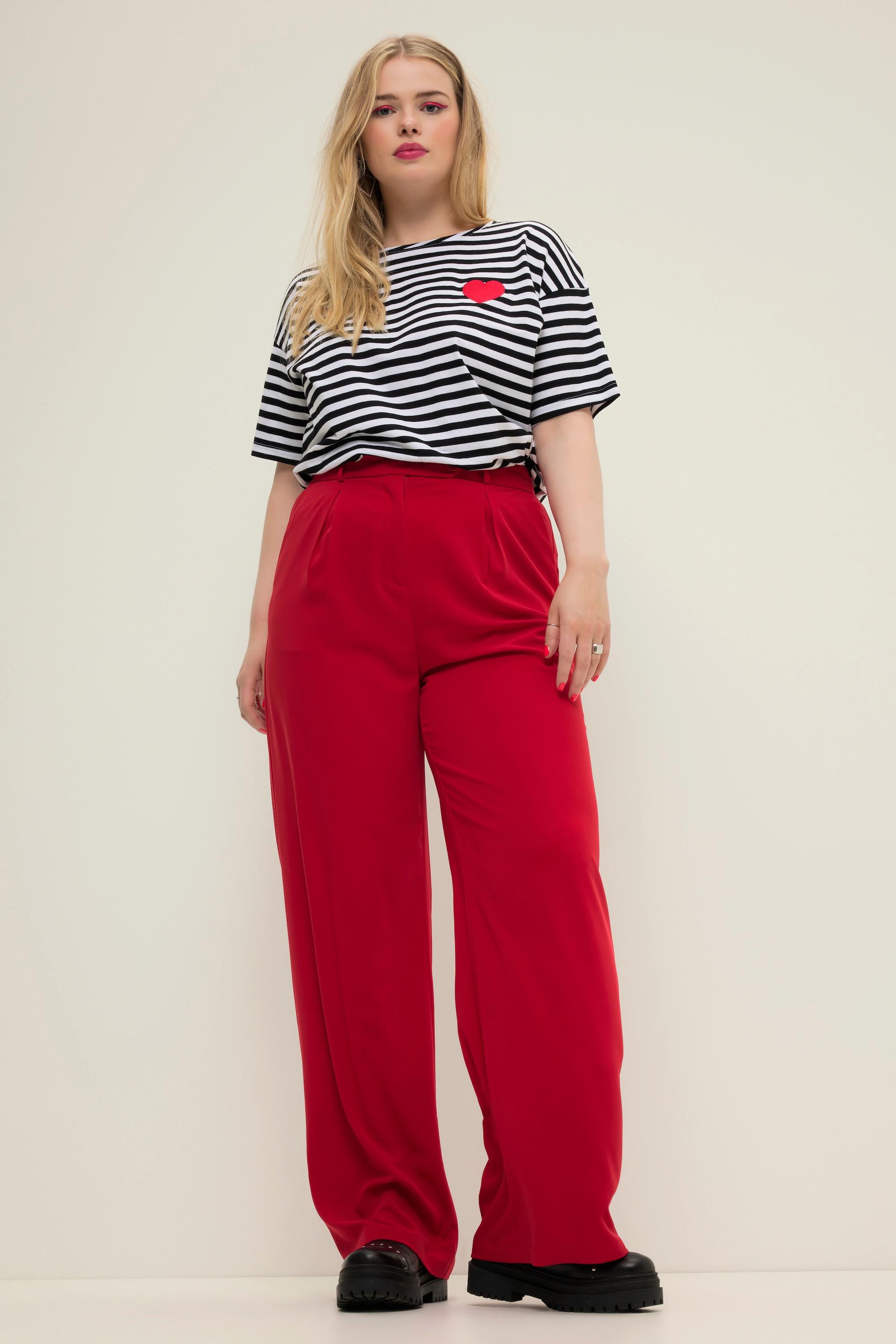 Studio Untold  Pantalon à taille haute et jambe large. Pinces, taille partiellement élastique 