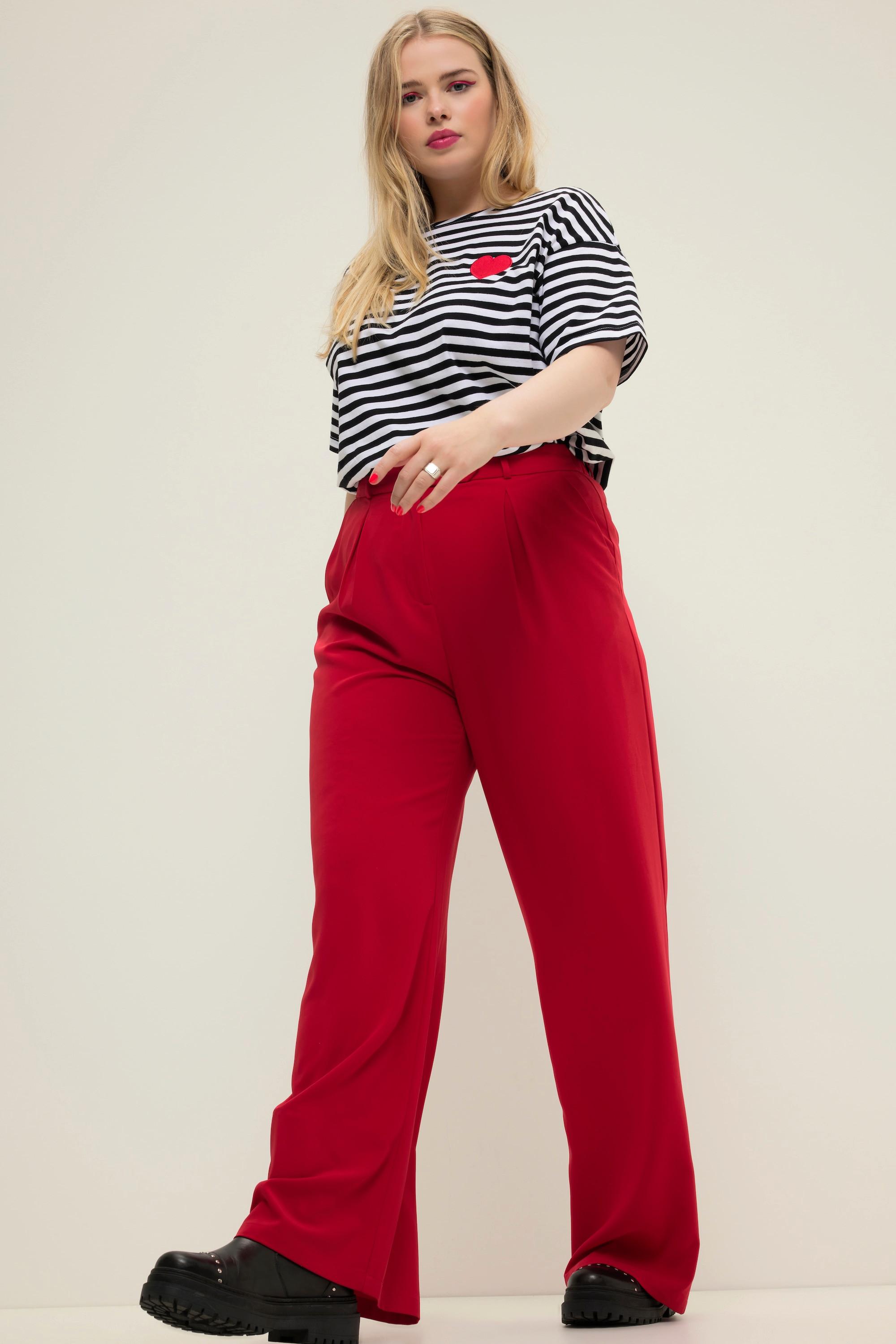 Studio Untold  Pantalon à taille haute et jambe large. Pinces, taille partiellement élastique 