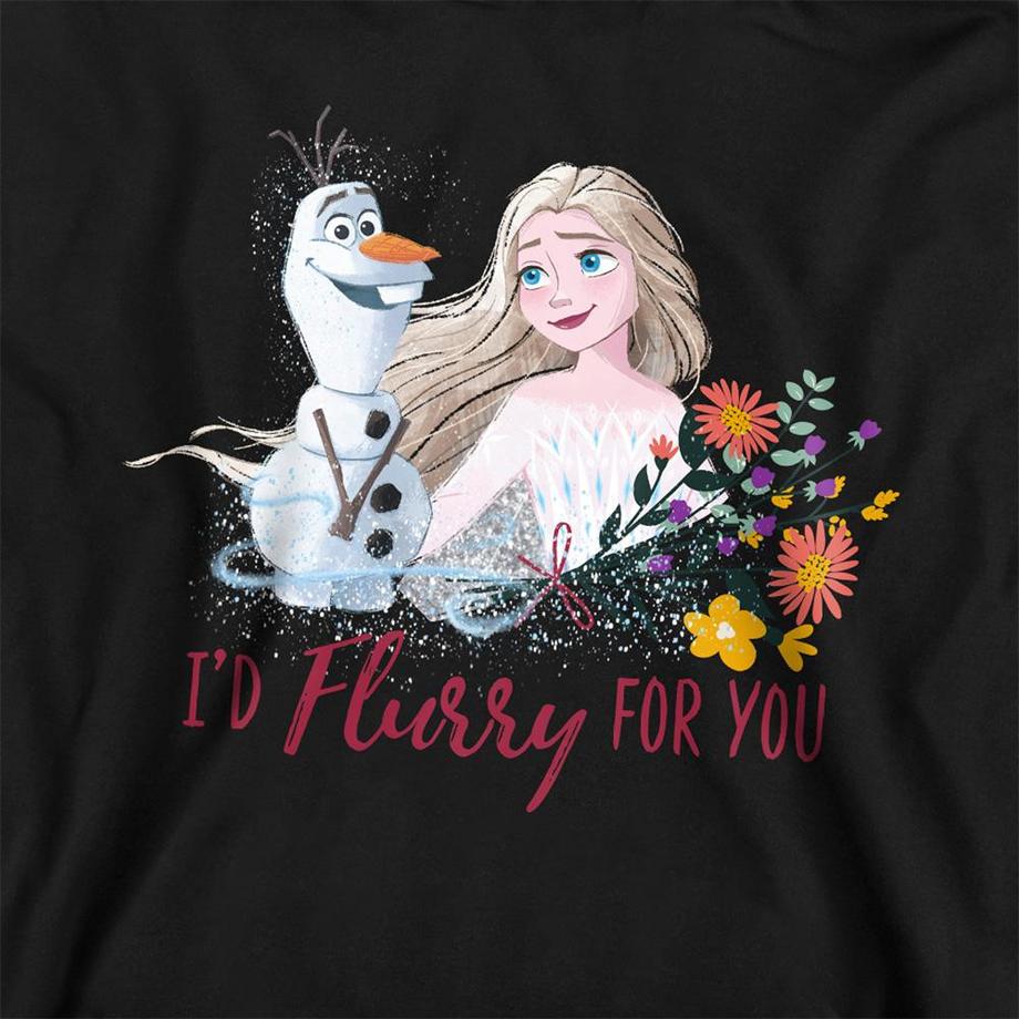 FROZEN  Sweat À Capuche Saintvalentin Motif Elsa Et Olaf I'd Flurry For You 
