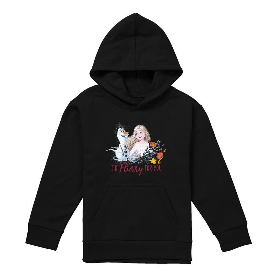 Sweat À Capuche Saintvalentin Motif Elsa Et Olaf I'd Flurry For You