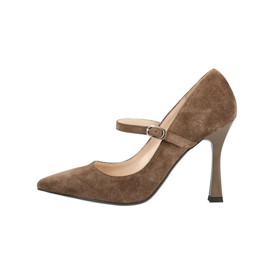 Nero Giardini Pumps Mary Jane in Velluto con Punta Affusolata  