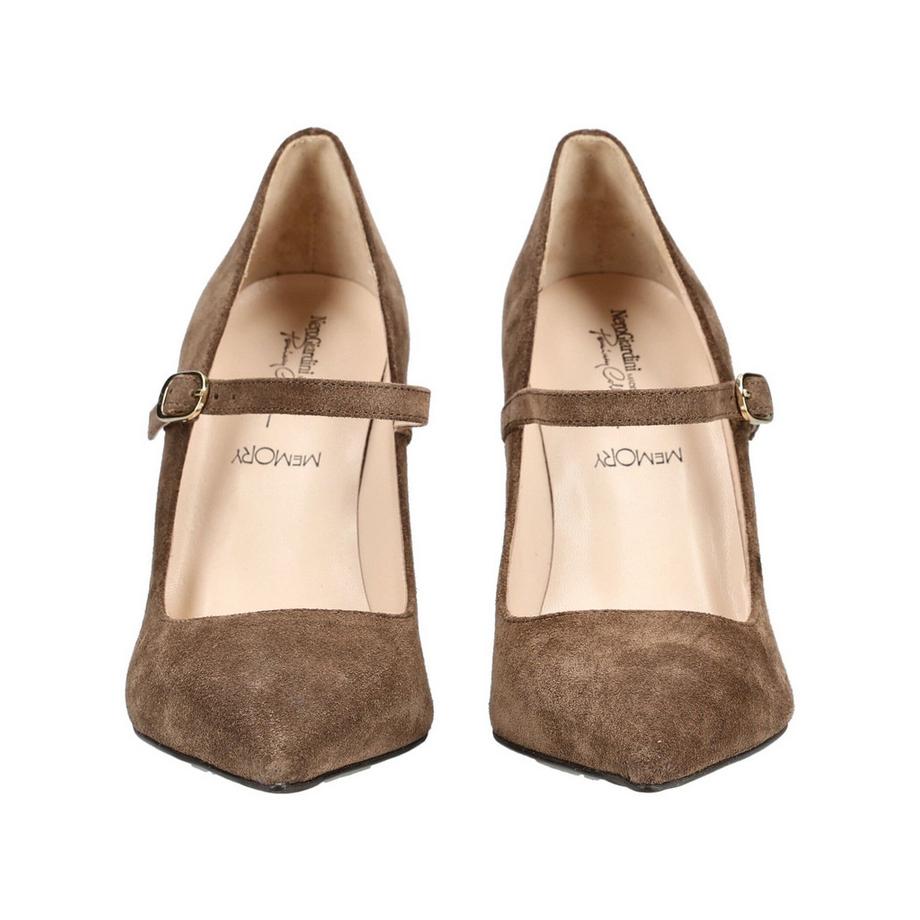 Nero Giardini Pumps Mary Jane in Velluto con Punta Affusolata  