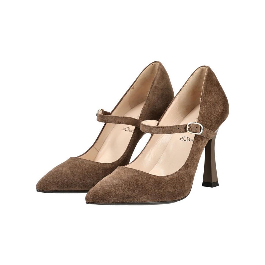 Nero Giardini Pumps Mary Jane in Velluto con Punta Affusolata  