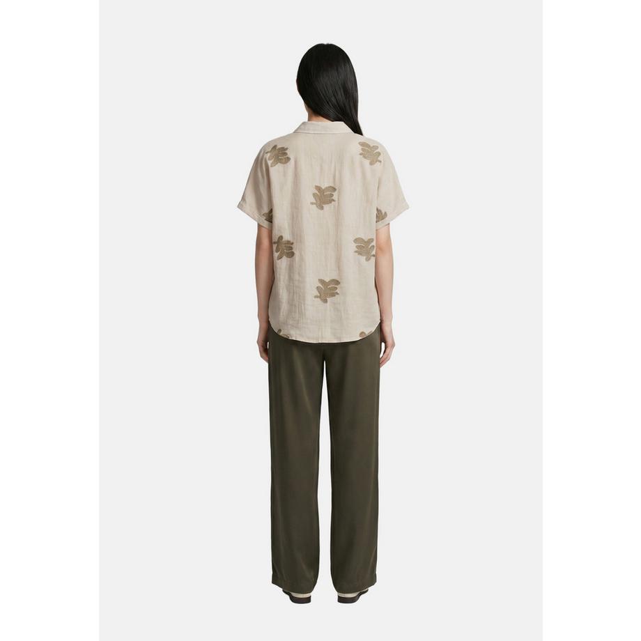 Roberta Rossi Camicia maniche corte con stampa foglie  