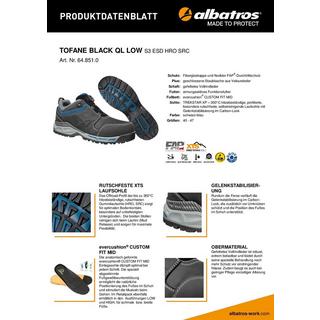 Albatros  Scarpa di sicurezza Tofane Black QL LOW S3 ESD HRO SRC 