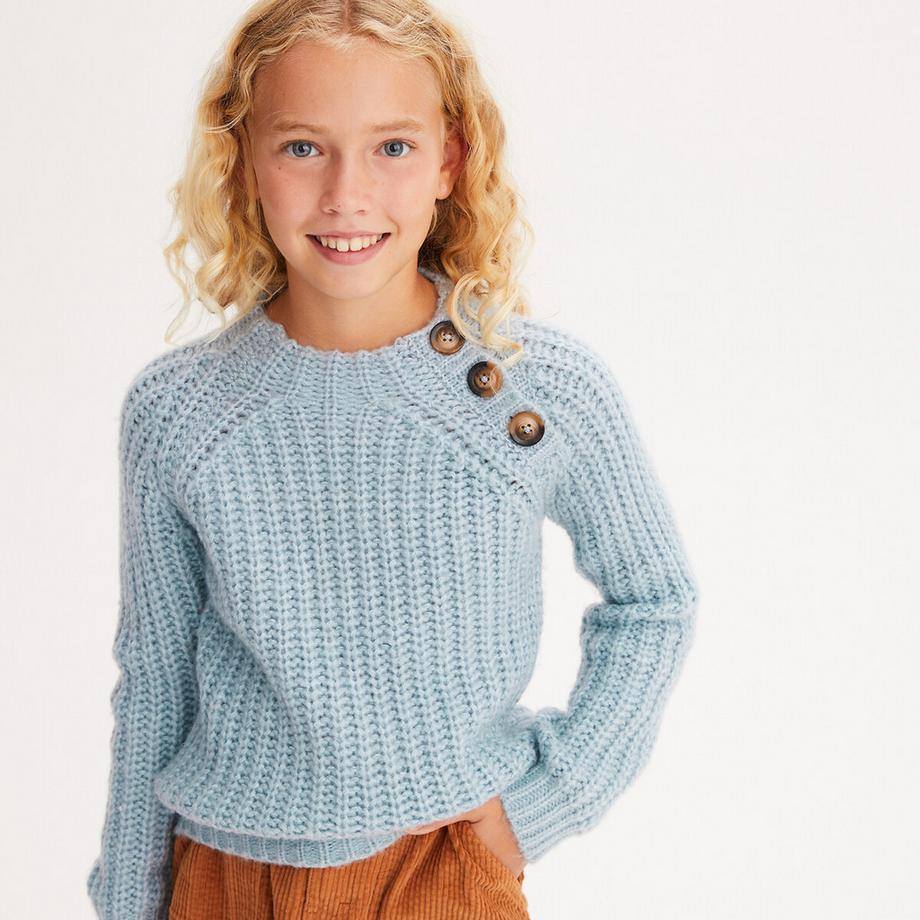 La Redoute Collections  Grobstrickpullover mit Stehkragen 
