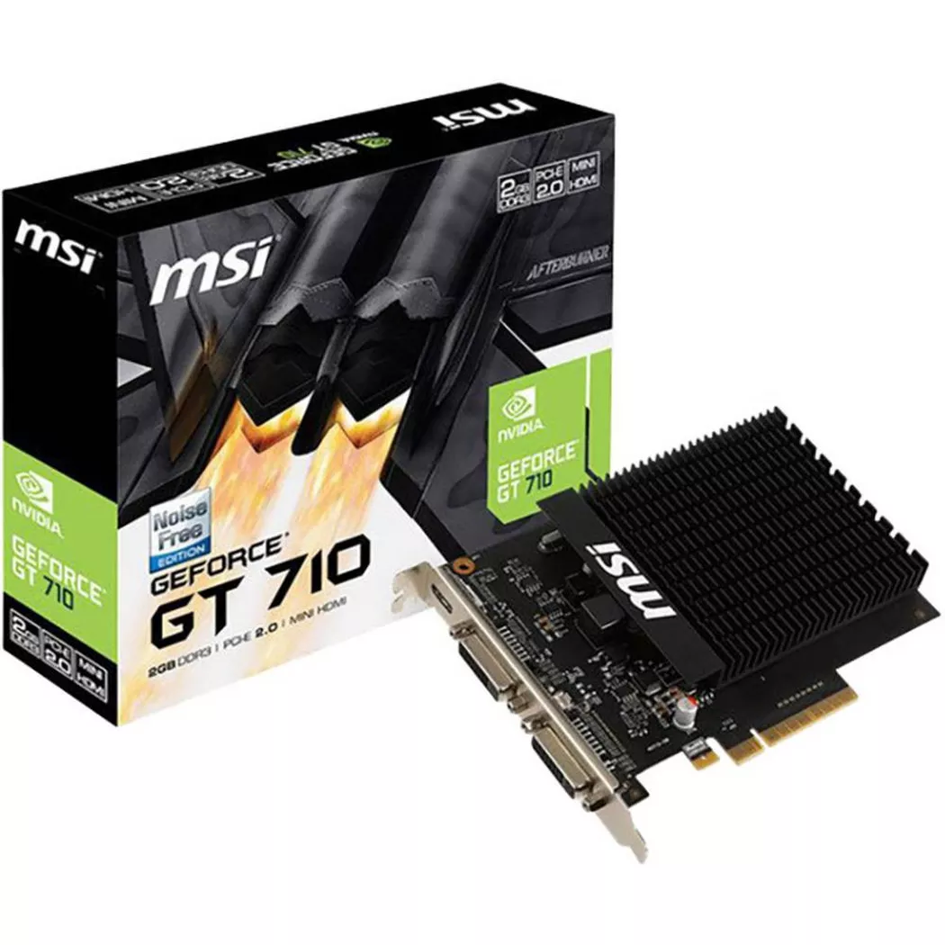 MSI Gaming - Grafikkarte Nvidia GeForce GT710 2 GB GDDR3-RAM PCIe x16 HDMI®, DVI, VGA Low Profile, Multicolor
