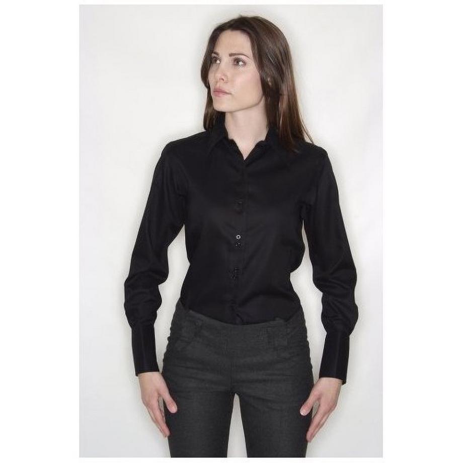 Russell Collection Langarm Bügelfreie Bluse  