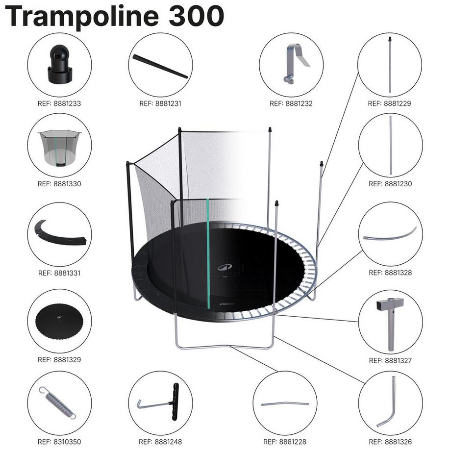 DOMYOS  Filet de sécurité trampoline pièce de rechange 