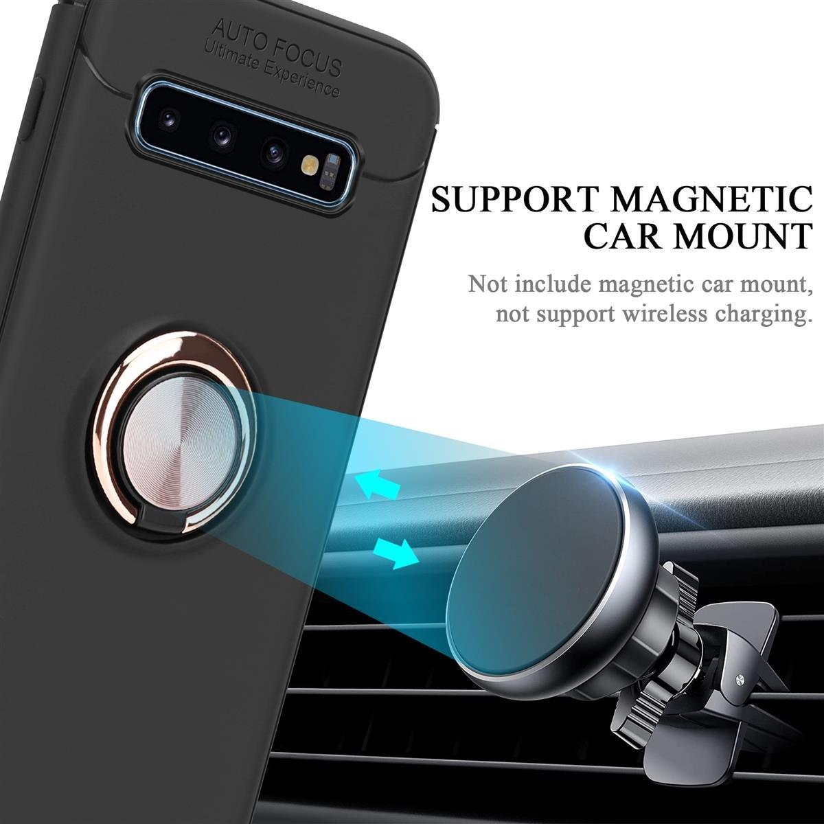 Cadorabo  Housse compatible avec Samsung Galaxy S10 PLUS - Coque de protection avec anneau de focalisation en silicone TPU 